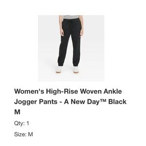 Black Women’s High Rise Woven Jogger Ankle Pants | Medium | Good Used Condition